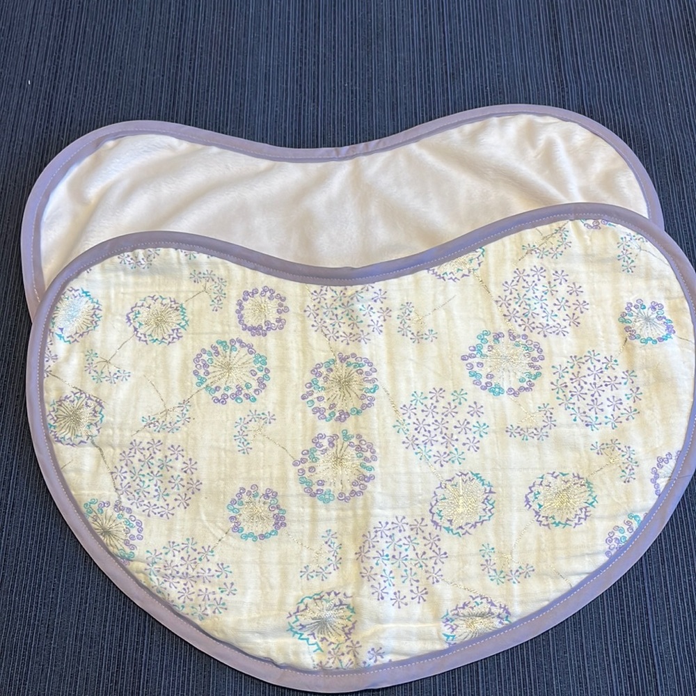 Purple floral small baby burp cloth